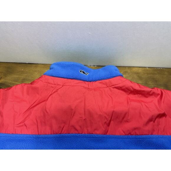 Vineyard Vines Sweater Adult Large Blue Fleece 1/4 Zip Pullover Shep Shirt Red - Picture 10 of 11